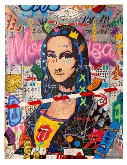 Mona Lisa graffiti print