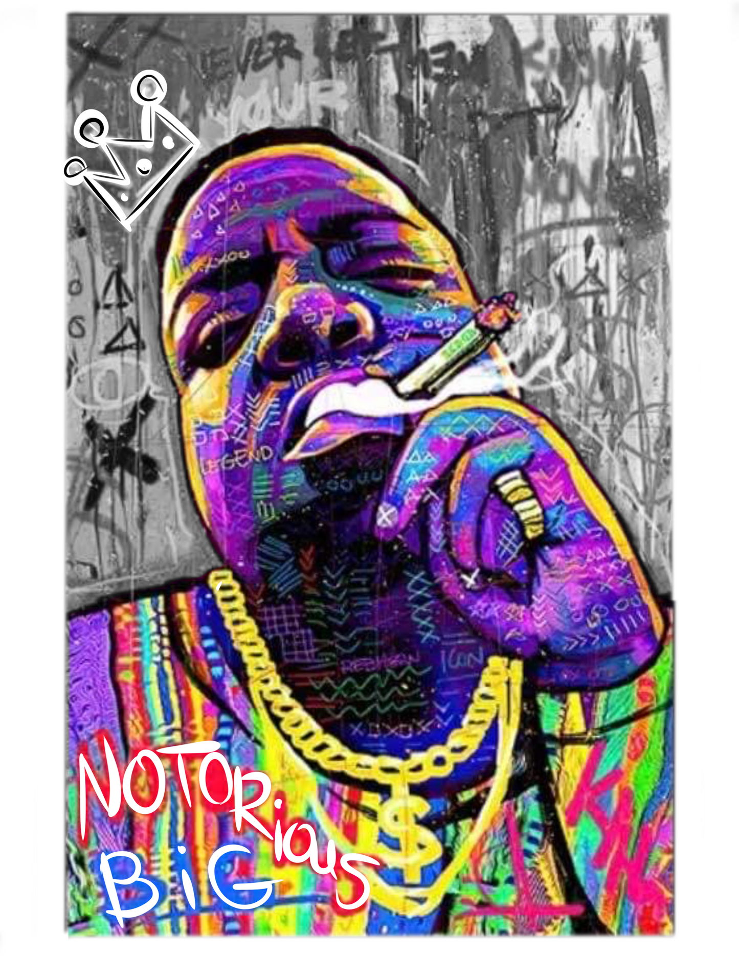 Biggie graffiti print