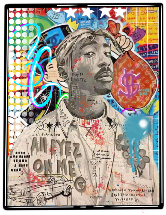 2pac graffiti print