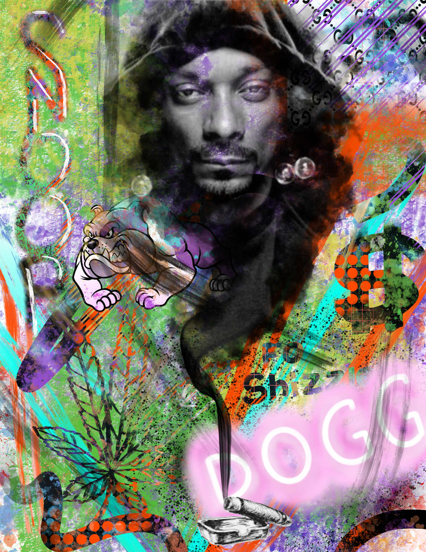 Snoop dogg graffiti print