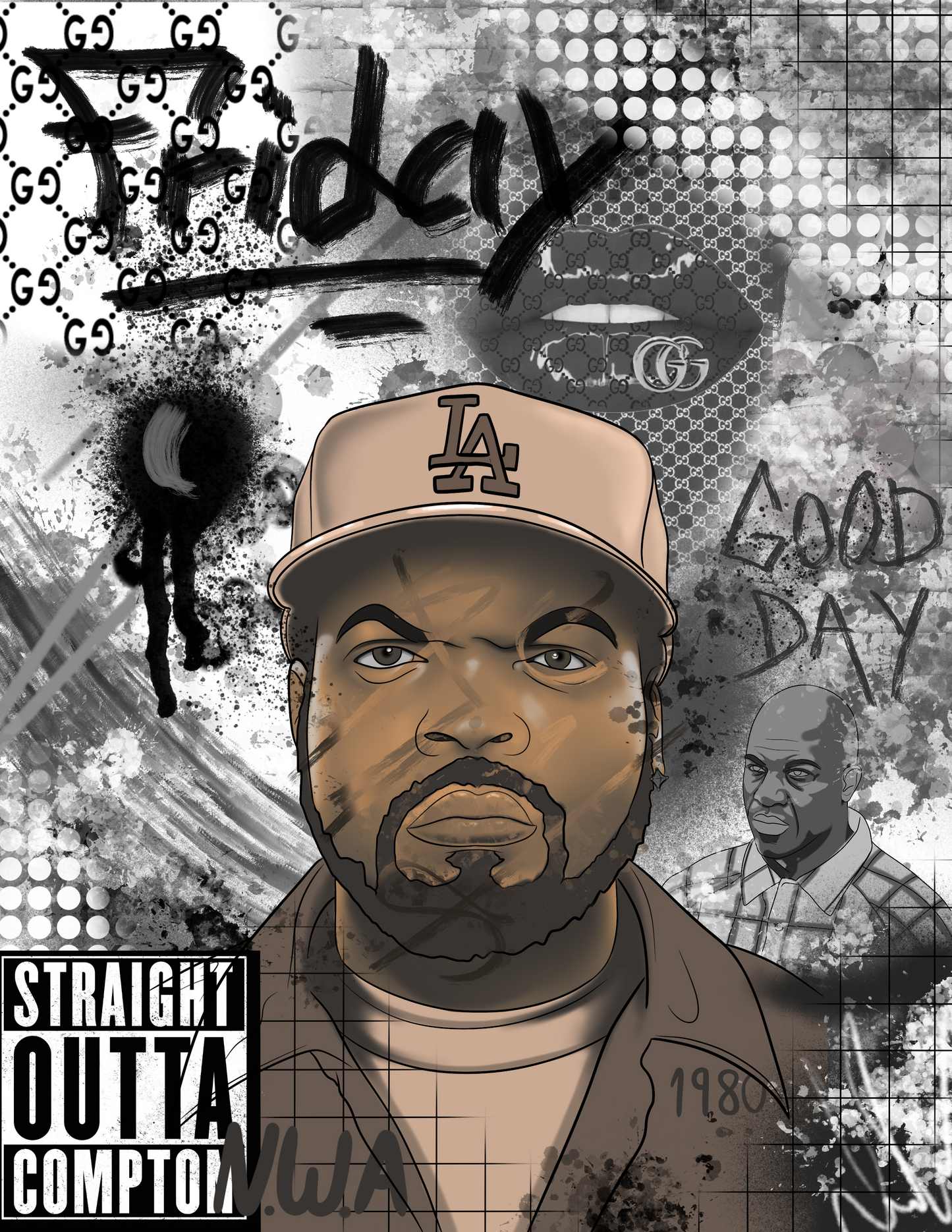 Ice cube graffiti print