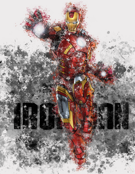 Pixel iron man print