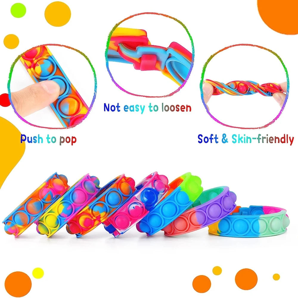 12PCS Fidget pop it toy bracelets