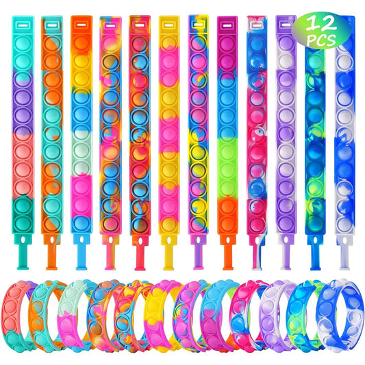 12PCS Fidget pop it toy bracelets